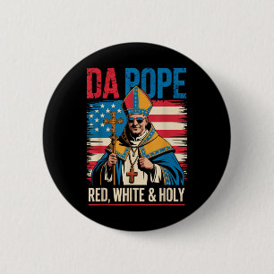 Rood Witte Heilige Paus Uit Amerika Chicago Paus L Ronde Button 5,7 Cm