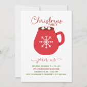Rood Witte Hete Cacao Kerstfeest Kaart (Voorkant)