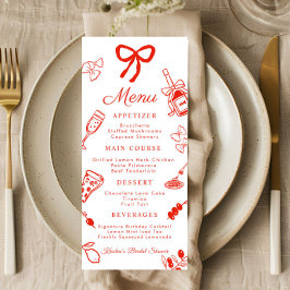 Rood & Witte Italiaans eten Bruiloft Menu