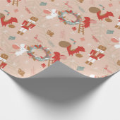 Rood-witte kerst Nutcracker-eekhoornmuis Cadeaupapier (Hoek)