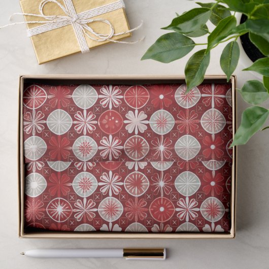 Rood Witte Kerst Snoep Patroon#13 ID1009 Tissuepapier (Geschenk)