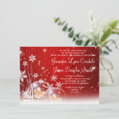 Rood-witte kerstfeestdag huwelijksuitnodigingen kaart (Staand voorkant)