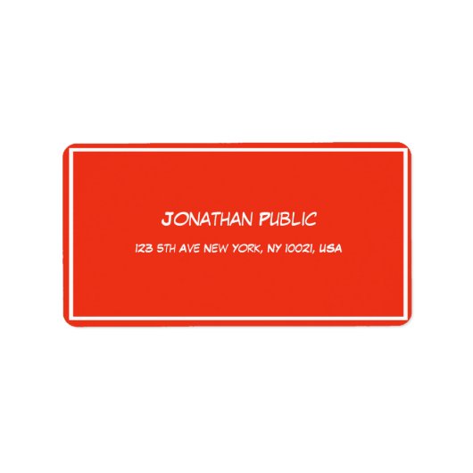 Rood-witte kersthandgeschreven Sjabloon Adres Etiket (Voorkant)