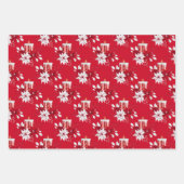 Rood-witte kerstkaarsen Roos Holiday Inpakpapier Vel (Voorkant)