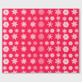 Rood-witte kerstsneeuw cadeaupapier (Vlak)
