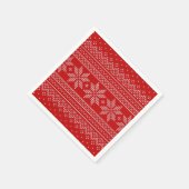 Rood-witte kersttricot servet (Hoek)