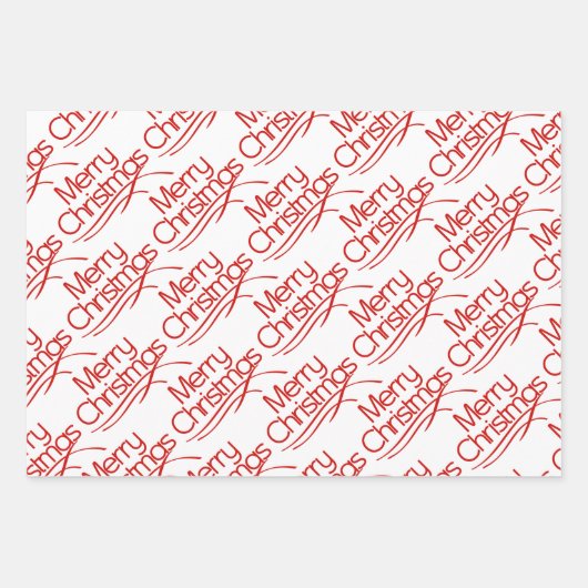 Rood, witte kersttypografie en stippen vakantie inpakpapier vel (Voorkant 3)