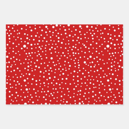 Rood, witte kersttypografie en stippen vakantie inpakpapier vel (Voorkant 2)