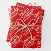Rood, witte kersttypografie en stippen vakantie inpakpapier vel (In situ)