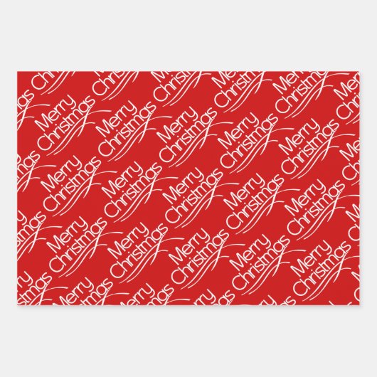 Rood, witte kersttypografie en stippen vakantie inpakpapier vel (Voorkant)