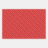 Rood-witte kersttypografie moderne feestdag inpakpapier vel (Voorkant 3)