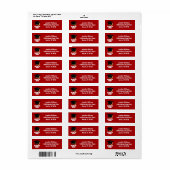 Rood Witte Klas van 2026 Afstudeer Retouradres Etiket (Full Sheet)