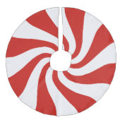 Rood witte kralen kerstboomrok imitatie linnen kerstboom kleed (Voorkant)