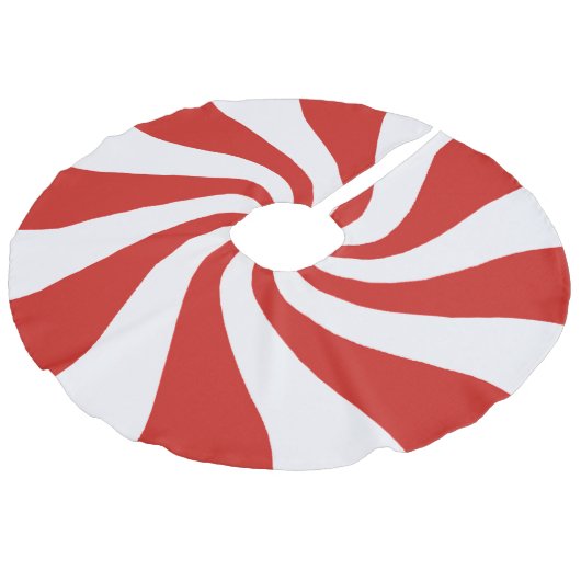 Rood witte kralen kerstboomrok imitatie linnen kerstboom kleed (Gekanteld)