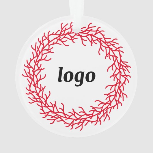 Rood-Witte Krans Logo Zakelijk Ornament (achterkant)