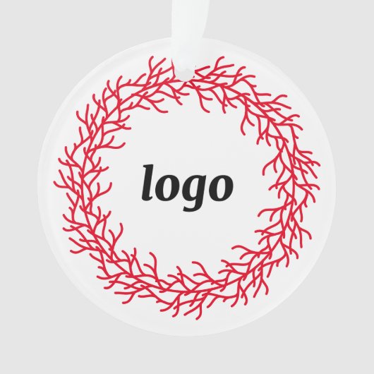 Rood-Witte Krans Logo Zakelijk Ornament (voorkant)