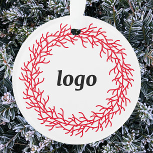 Rood-Witte Krans Logo Zakelijk Ornament