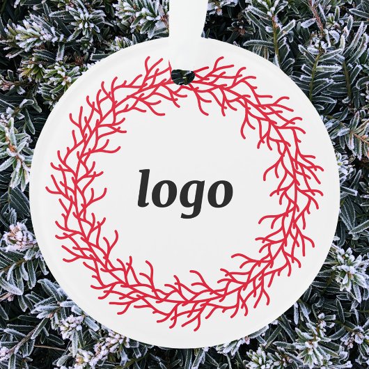 Rood-Witte Krans Logo Zakelijk Ornament