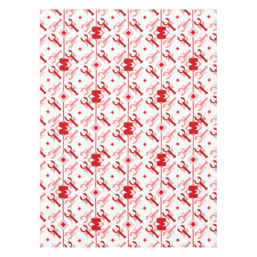 Rood & Witte Kreeft & Monogram | Leven van kustgeb Tafelkleed (Voorkant)