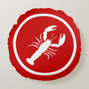 Rood-witte kreeft rond kussen
