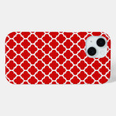 Rood Witte Marokkaans Quatrefoil Patroon #5 Case-Mate iPhone Case (Achterkant (horizontaal))