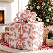 Rood Witte Moderne Elegante Botanische Kerstmis