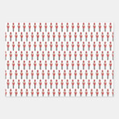 Rood Witte Notenkraker en Candy Cane Kerstmis Inpakpapier Vel (Voorkant)