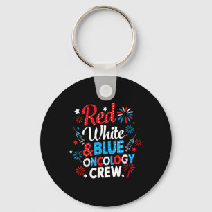 Rood Witte Oncologie Bemanning Vuurwerk Patriottis Sleutelhanger