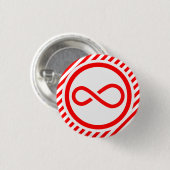 Rood Witte Oneindigheidsknoop Waarschuwing Autisme Ronde Button 3,2 Cm (Voorkant /achterkant)