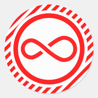 Rood Witte Oneindigheidsknoop Waarschuwing Autisme Ronde Sticker