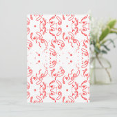 Rood Witte Paisley Patroon – Folk Art Bloemenprint Save The Date (Staand voorkant)