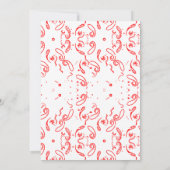 Rood Witte Paisley Patroon – Folk Art Bloemenprint Save The Date (Achterkant)