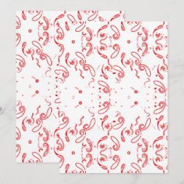Rood Witte Paisley Patroon – Folk Art Bloemenprint Save The Date