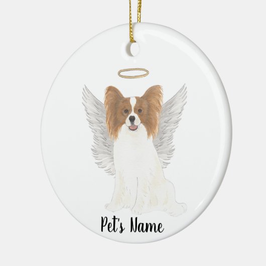 Rood & Witte Papillon Condoleance Herdenking Keramisch Ornament (Links)
