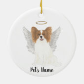 Rood & Witte Papillon Condoleance Herdenking Keramisch Ornament (Achterkant)