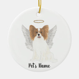 Rood & Witte Papillon Herdenkingsmedeleven Keramisch Ornament