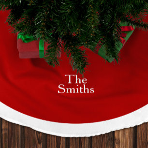 Rood Witte Patroon Kerstmis Aangepaste Familienaam Kerstboom Rok