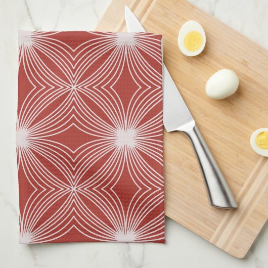 Rood-witte pepermunt snoep sterborst theedoek (Quarter Fold)