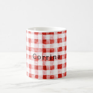 Rood Witte Plaid Strepen Verjaardag Koffiemok