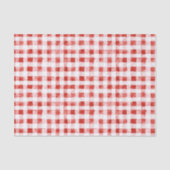 Rood Witte Plaid Strepen Verjaardag Tissuepapier (Voorkant)
