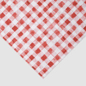 Rood Witte Plaid Strepen Verjaardag Tissuepapier (Detail)
