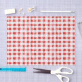 Rood Witte Plaid Strepen Verjaardag Tissuepapier (Craft)