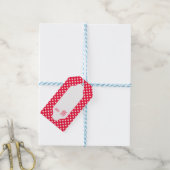 Rood & Witte polka stippen cadeau labels Cadeaulabel (Met Touw)