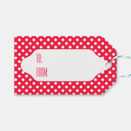 Rood & Witte polka stippen cadeau labels Cadeaulabel
