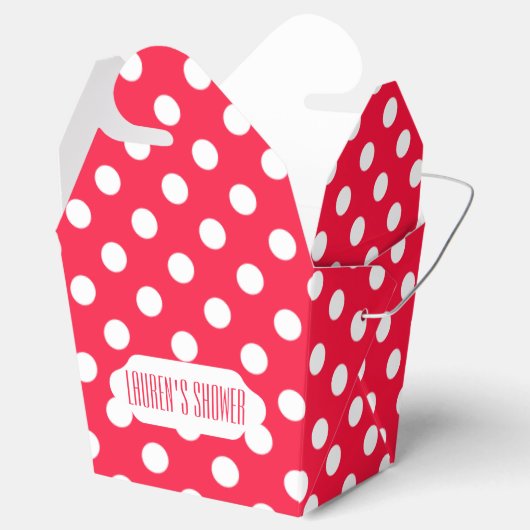 Rood & witte polka stippen takeout gunstbox bedankdoosjes (Geopend)