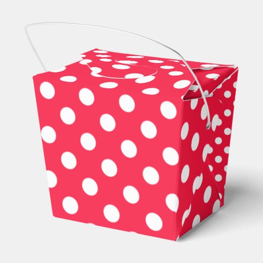 Rood & witte polka stippen takeout gunstbox bedankdoosjes (Achterkant)