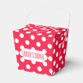 Rood & witte polka stippen takeout gunstbox bedankdoosjes (Voorkant Zijde)
