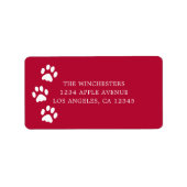 Rood & Witte Poot Prints Adreslabel Etiket (Voorkant)