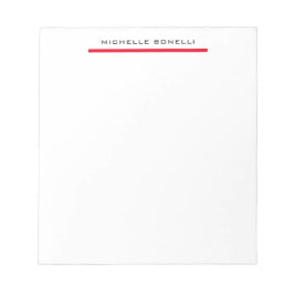 Rood Witte Professionele Eenvoudige Minimalist Notitieblok