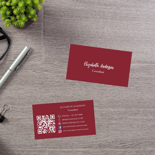 Rood-witte QR-code Visitekaartje